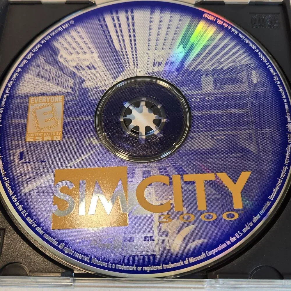 SimCity 3000 PC CD-ROM Game Vintage 1999 Classic Retro City Builder CIB Tested